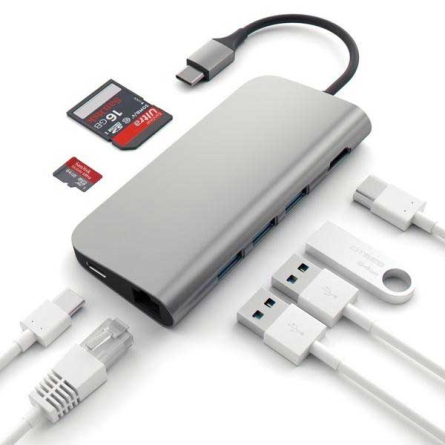 Satechi - Adattatore Multiporta Type-C 4K Ethernet - Grigio siderale