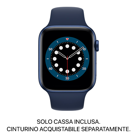 Apple Watch Series 6 GPS + Cellular 44mm alluminio azzurro - SOLO CASSA INCLUSA - Usato Grado B