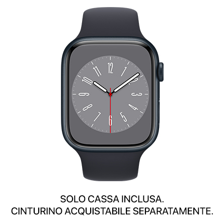 Apple Watch Series 8 GPS 45mm alluminio mezzanotte - SOLO CASSA INCLUSA - Usato Grado A