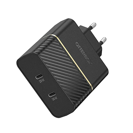 Caricatore da muro OtterBox da 50W - 1X USB-C 30W + 1X USB-C 20W - nero