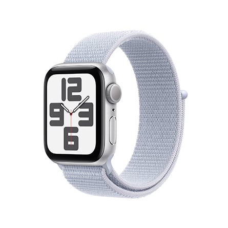 Apple Watch SE alluminio argento con cinturino Sport Loop nuvola azzurra