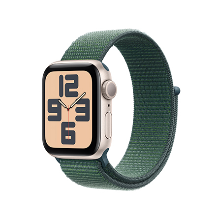 Apple Watch SE alluminio galassia con cinturino Sport Loop verde lago