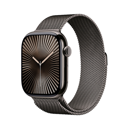 Apple Watch Series 10 GPS + Cellular 46mm in titanio ardesia con Loop in maglia milanese ardesia