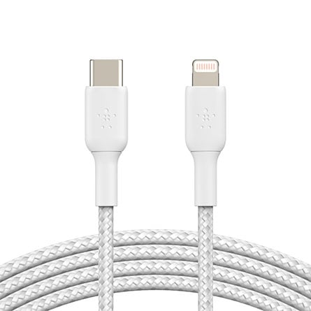 Cavo intrecciato da USB-C a Lightning BoostCharge di Belkin bianco 2 metri