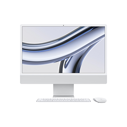 iMac Retina 4,5K 24" Chip Apple M3 / CPU 8‑core / GPU 8‑core / 8GB / 256GB SSD argento - Usato - Grado A