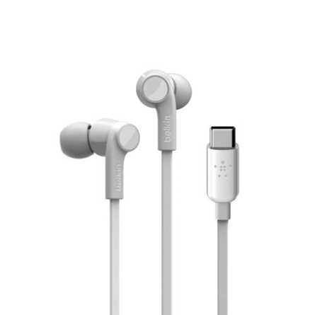 Cuffie RockStar Belkin con connettore USB-C - Bianco