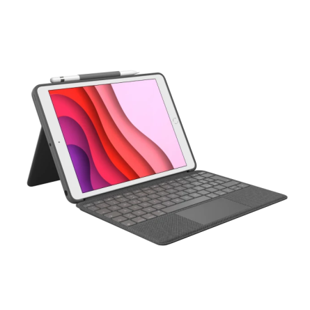 Custodia con tastiera retroilluminata Logitech Combo Touch per iPad 7a/8a e 9a generazione