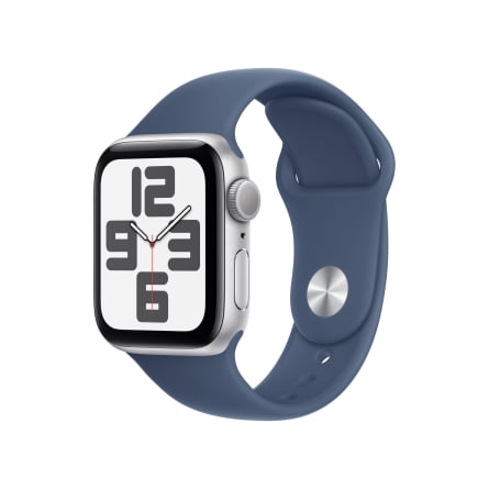 Apple Watch SE GPS 40mm argento con cinturino Sport denim - M/L