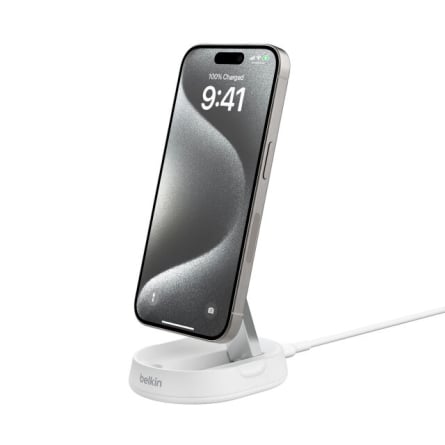 BoostCharge Pro Supporto di ricarica wireless magnetica convertibile con Qi2 (15 W) - Bianco