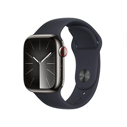 Apple Watch Series 9 GPS + Cellular 41mm acciaio grafite con cinturino Sport mezzanotte - S/M