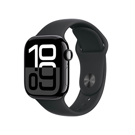 Apple Watch Series 10 GPS 42mm in alluminio color Jet Black con cinturino Sport nero - M/L