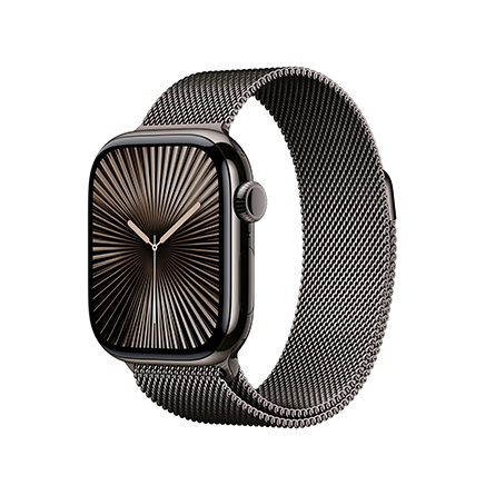 Apple Watch Series 10 GPS + Cellular 42mm in titanio ardesia con Loop in maglia milanese ardesia