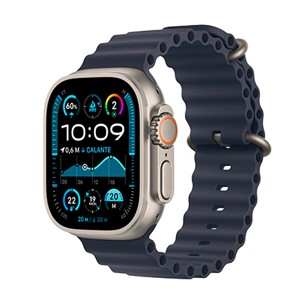 Apple Watch Ultra 2 GPS + Cellular 49mm cassa in titanio naturale con Cinturino Ocean blu navy