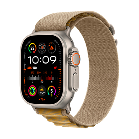 Apple Watch Ultra 2 GPS + Cellular 49mm titanio naturale con cinturino Alpine Loop Sahara - Small