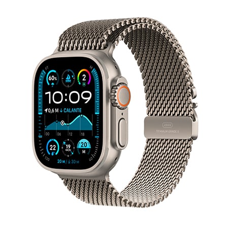 Apple Watch Ultra 2 GPS + Cellular 49mm cassa in titanio naturale con Loop in maglia milanese in titanio naturale - Small