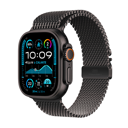 Apple Watch Ultra 2 GPS + Cellular 49mm cassa in titanio nero con Loop in maglia milanese in titanio nero - Medium