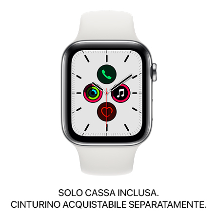 Apple Watch Series 5 GPS + Cellular 44mm acciaio - SOLO CASSA INCLUSA - Usato Grado A