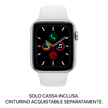 Apple Watch Series 5 GPS 44mm alluminio argento - SOLO CASSA INCLUSA - Usato Grado A