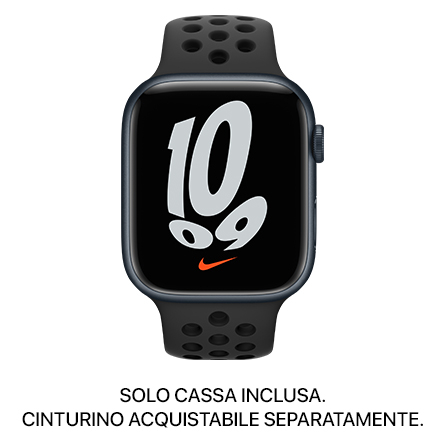 Apple Watch Nike Series 7 GPS 45mm alluminio mezzanotte - SOLO CASSA INCLUSA - Usato Grado A
