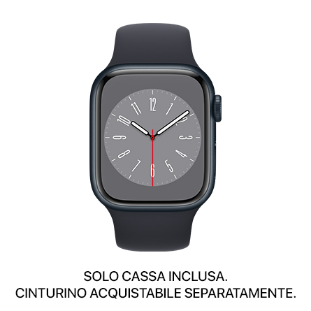 Apple Watch Series 8 GPS + Cellular 41mm alluminio mezzanotte - SOLO CASSA INCLUSA - Usato Grado B