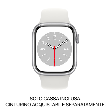 Apple Watch Series 8 GPS + Cellular 41mm alluminio argento - SOLO CASSA INCLUSA - Usato Grado A