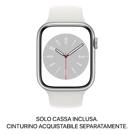 Apple Watch Series 8 GPS + Cellular 45mm alluminio argento - SOLO CASSA INCLUSA - Usato Grado B