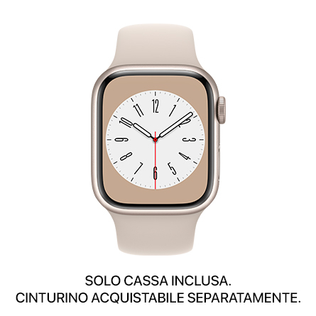 Apple Watch Series 8 GPS 41mm alluminio galassia - SOLO CASSA INCLUSA - Usato Grado B