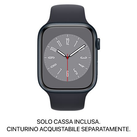 Apple Watch Series 8 GPS 45mm alluminio mezzanotte - SOLO CASSA INCLUSA - Usato Grado B