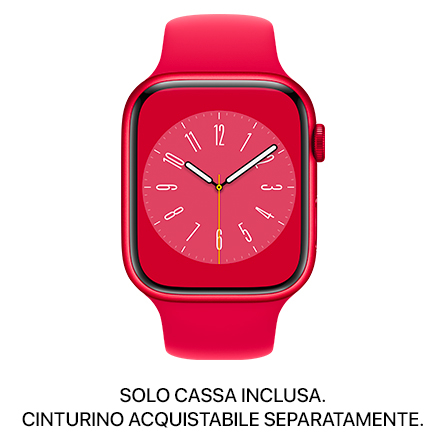 Apple Watch Series 8 GPS 45mm alluminio (PRODUCT)RED - SOLO CASSA INCLUSA - Usato Grado A