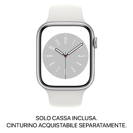 Apple Watch Series 8 GPS 45mm alluminio argento - SOLO CASSA INCLUSA - Usato Grado A