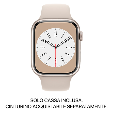Apple Watch Series 8 GPS 45mm alluminio galassia - SOLO CASSA INCLUSA - Usato Grado A