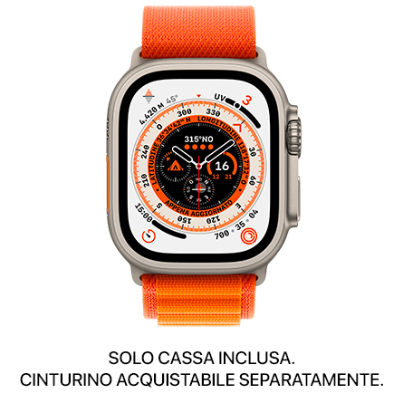 Apple Watch Ultra GPS + Cellular 49mm titanio - SOLO CASSA INCLUSA - Usato Grado A