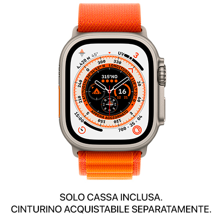 Apple Watch Ultra GPS + Cellular 49mm titanio - SOLO CASSA INCLUSA - Usato Grado B