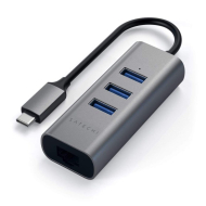 HUB 3 porte USB 3.0 di Satechi con porta Ethernet grigio siderale