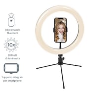 Anello luminoso V-Glamour con treppiede da tavolo e Bluetooth di Cygnett