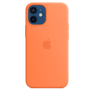 Custodia Apple in silicone per iPhone 12 mini con MagSafe kumquat